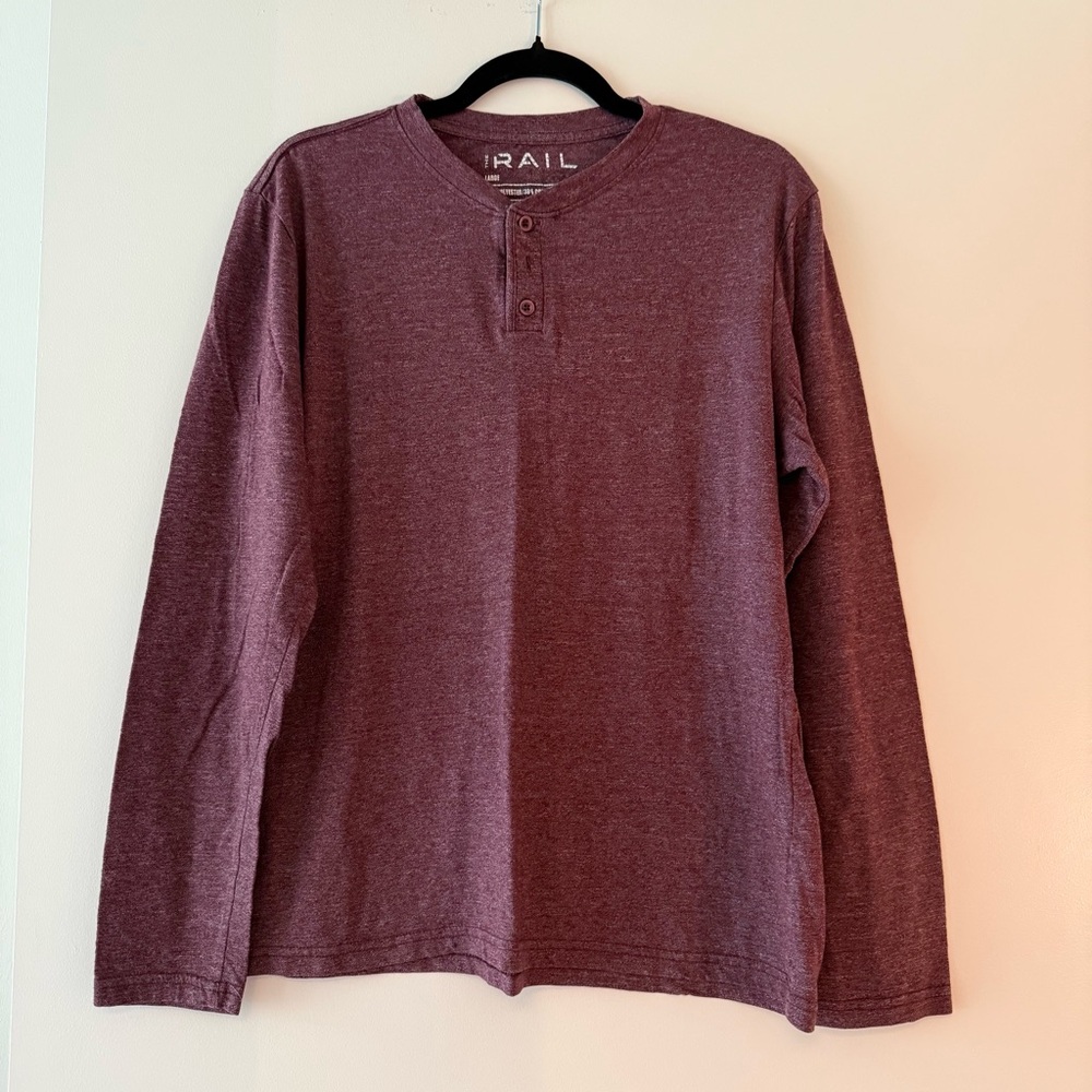 Men's Burgundy Henley Shirt